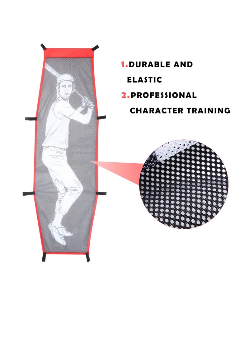KASTWAVE - 4 Pcs Baseball Pitching Net Set, Baseball Backstop Softball Practice Net, Target Dummy Batter Training Aids with Adjustable 9 Hole Pitching Net Strike Zone, Portable Hitting Trainer - Image 1