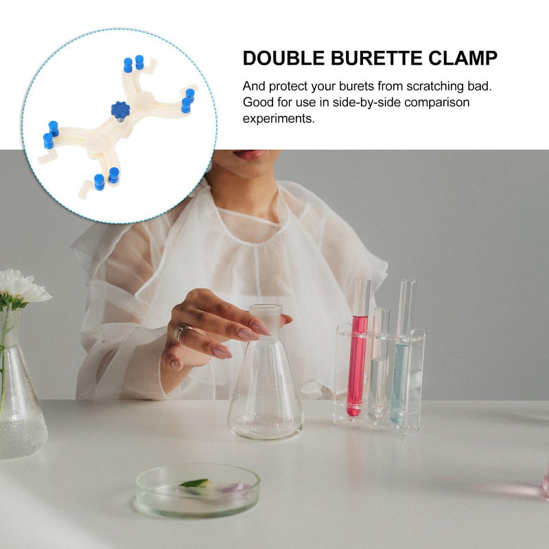 Spring Loaded Double Burette Clamp Butterfly Style Adjustable Plastic Test Tube Holder Laboratory Titration Stand Accessory Random Color - Image 4