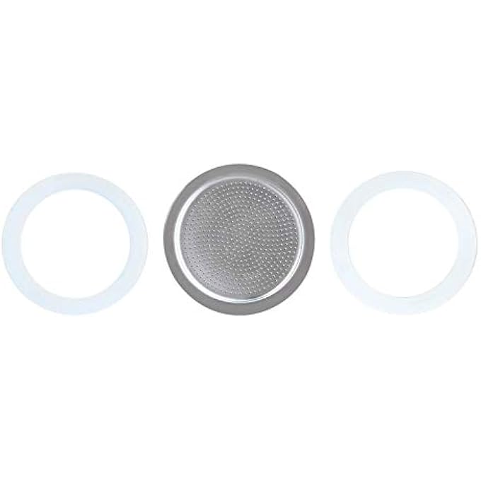 EASYWORKZ Stovetop Espresso Maker Replacement Silicone 1012 Cup Size Gasket Seals And Filter Screen For Moka Pot - Image 1