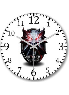 Print Shop Wolf The Witcher Wall Clock Curved Real Glass