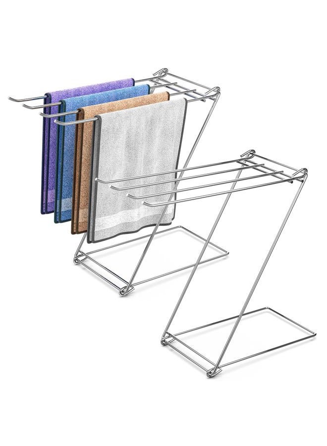 Seropy Kitchen Towel Holder, 4-Arm Kitchen Towel Rack for Drying Dishcloths Hand Towels, Foldable Free Standing Hand Towel Holder for Countertop Bathroom Kitchen Organization RV Essentials, 2 Pack - Image 1