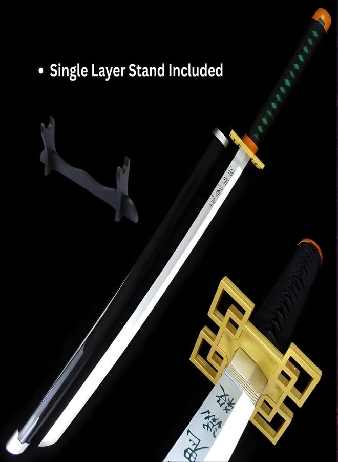 EXCELCHOICE Demon Slayer Muichiro Tokito Katana/Sword Toy 104cm Life Size - Bamboo Wood Hashira Katana Shinobu Kochou Katana 2025 Perfect for Anime Gift, Cosplay, Merchandise (Single Layer Stand) - Image 2