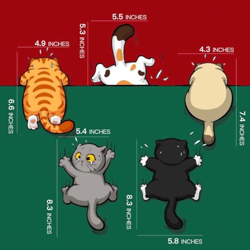 Fsforcar 5Pcs Scratch Cat Vinyl Car Stickers, Multi-Color Cats Scratch Cover Funny Bumper Decals for Auto, Truck, Motorcycle, Helmet (Large) - Image 5