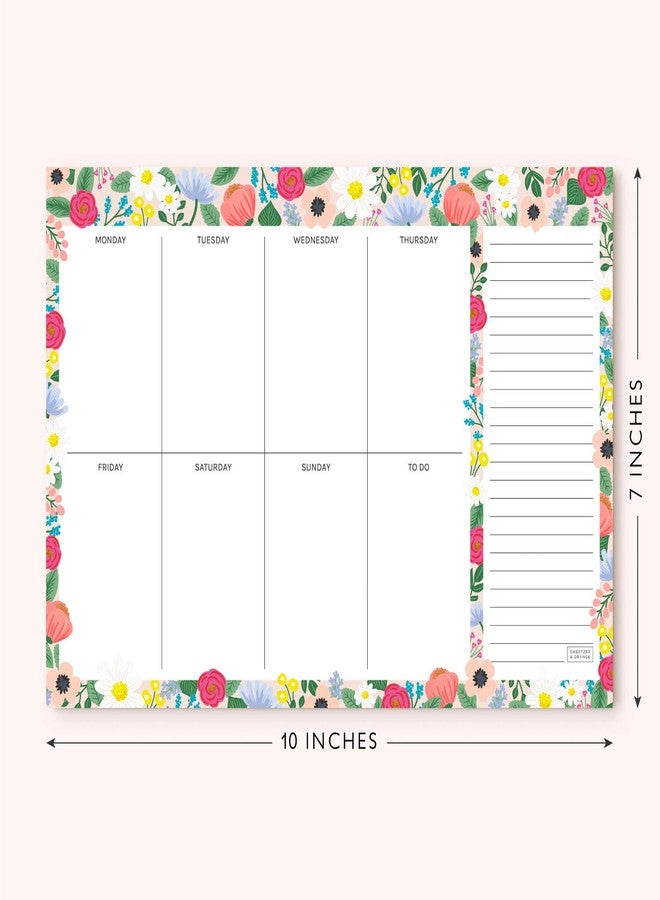 Sweetzer & Orange Floral Weekly Planner 2026, Undated Sheets To Do List Notepad, 7x10” Day Desk Note Pad Easy to Tear, School and Home Checklist Productivity Organizer, Work and Daily Planner - Image 2