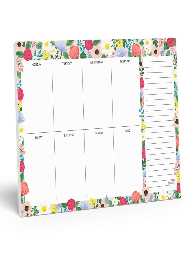 Sweetzer & Orange Floral Weekly Planner 2026, Undated Sheets To Do List Notepad, 7x10” Day Desk Note Pad Easy to Tear, School and Home Checklist Productivity Organizer, Work and Daily Planner - Image 1