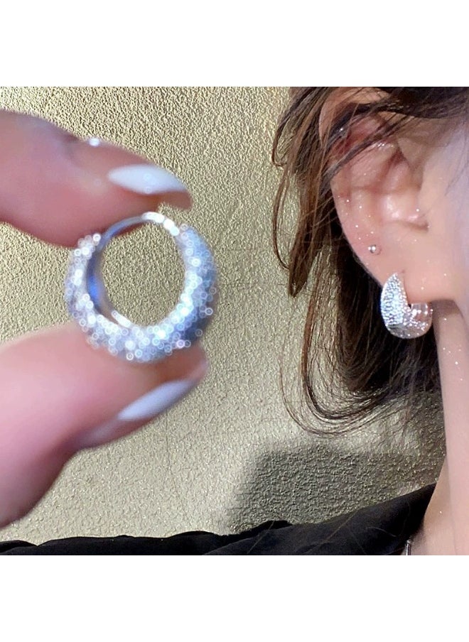 Generic Elegant Vintage-Inspired Hoop Earrings for Women – Copper Material, Classic French Luxe Design, Fashionable Matte Silver Finish – Versatile for Daily and Vacation Wear, One Pair  - Image 2