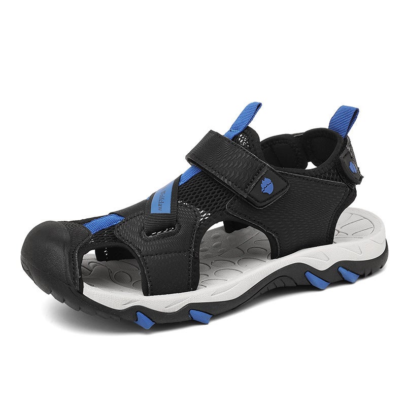 Teenager Outdoor Hollow-Out Baotou Sandals 2025 Summer Breathable Non-Slip Beach Shoes Men'S Middle And Big Kids Casual Shoes - Image 1