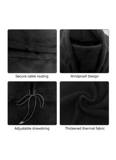 SYOSI Windproof Skimask, 2 Pcs Balaclava, Mask Hood Hat, Black Thermal Fleece Face Masks, Hat Snood, Neck Warmer, Ski Face Scarf Snood Thermal for Men Women, One Size, for Moto Ski Cycling  - Image 3