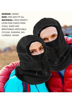 SYOSI Windproof Skimask, 2 Pcs Balaclava, Mask Hood Hat, Black Thermal Fleece Face Masks, Hat Snood, Neck Warmer, Ski Face Scarf Snood Thermal for Men Women, One Size, for Moto Ski Cycling  - Image 5