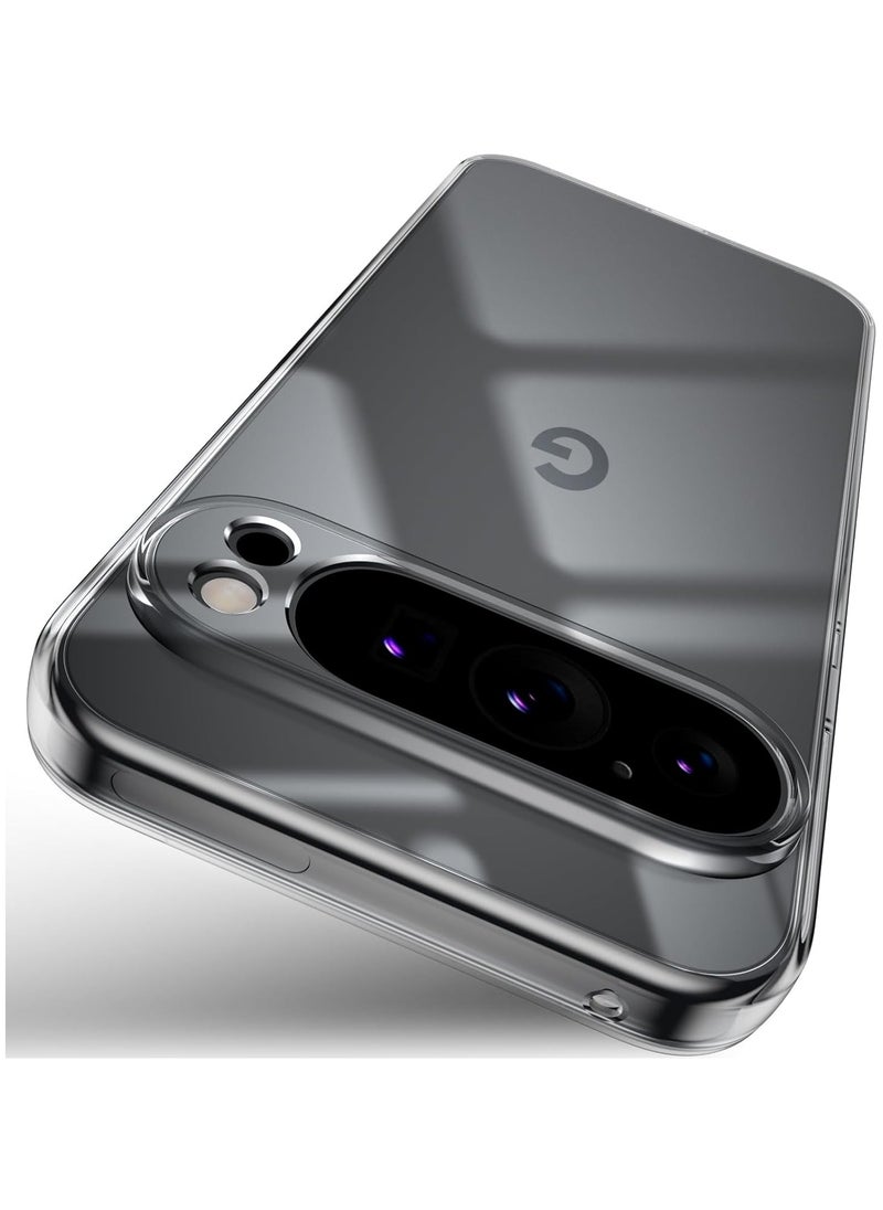 For Google Pixel 9 (5G) Transparent Tpu Silicone Back Cover , Anti Yellowing And High Protective From Shocks Compatible With Google Pixel 9 (5G) (6.3'') (Transparent)