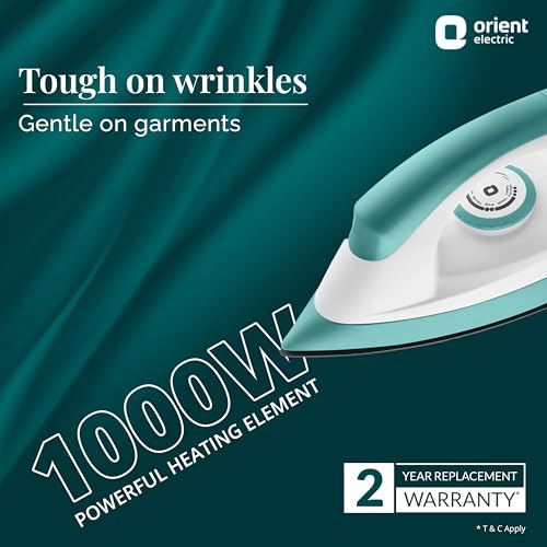 Orient Electric Fabrijoy 1000 Watt Dry Iron for clothes with Weilburger Non Stick Soleplate coating | 5 level safety| 2 Years Replacement Warranty by Orient - Image 2