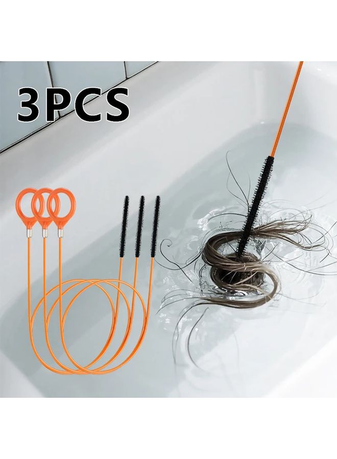 3 قطع خطاف إزالة الشعر لتنظيف المصارف لمصارف الحوض والحمام والمطبخ - Image 1