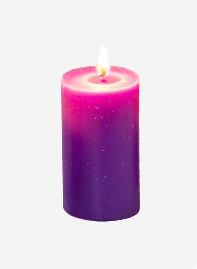 Stone & Feather� (SnF), Size 2.5x3 inches Lavender Aromatic Pillar Candle (Paraffin Wax), Burning Time 40-45 Hours, for Meditation, Home Decoration, Diwali - Image 1