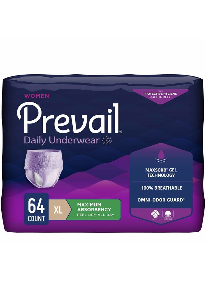 Prevail Proven | X-Large Pull-Up | Womenâ€™s Incontinence Protective Underwear | Maximum Absorbency | 64 Count - Image 1