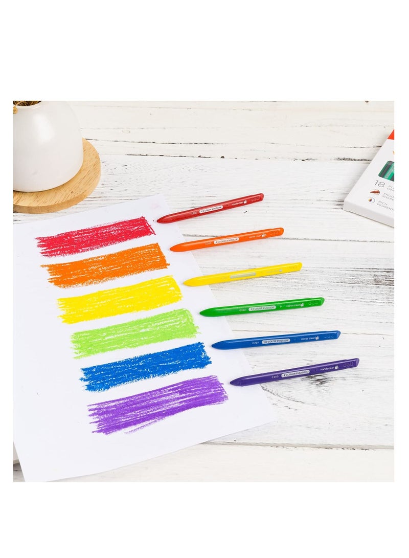 Deli مجموعة أقلام تلوين بلاستيكية مكونة من 18 قطعة متعددة الألوان - Image 2