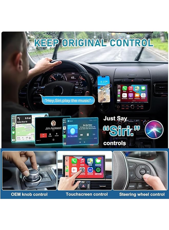 KASTWAVE Wireless Carplay Adapter For Iphone - 2 In 1 Usb & Usb-C, Seamless Oem Wired To Wireless Conversion, No Latency, Compatible With 2015+ Cars & Ios 10+ - Image 5