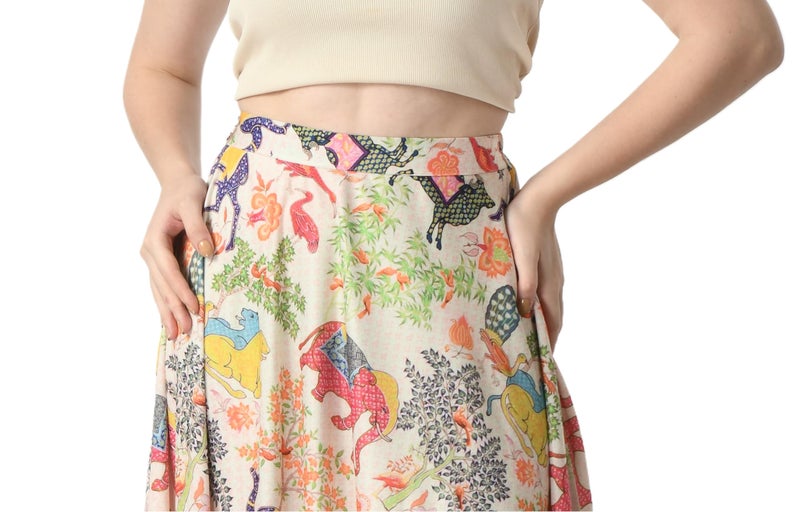 VAGISHA Cotton Blend Printed Full Long Flared Skirt For Women/Girls/Ladies (XXL),Multicolor - Image 5