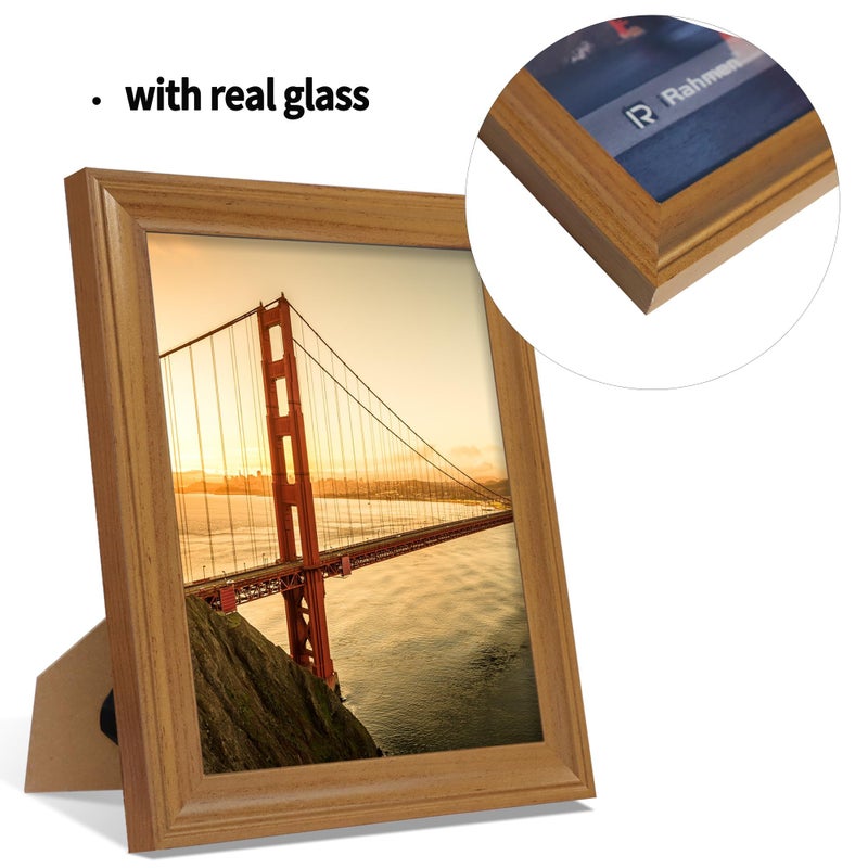 iRahmen 4x6 Picture Frame Set of 4  Rustic Picture Frames with HD Glass  Display Pictures 4 x 6 Without Mat  Wood Farmhouse Style Frames for Desktop Display and Wall Mounting - Image 2