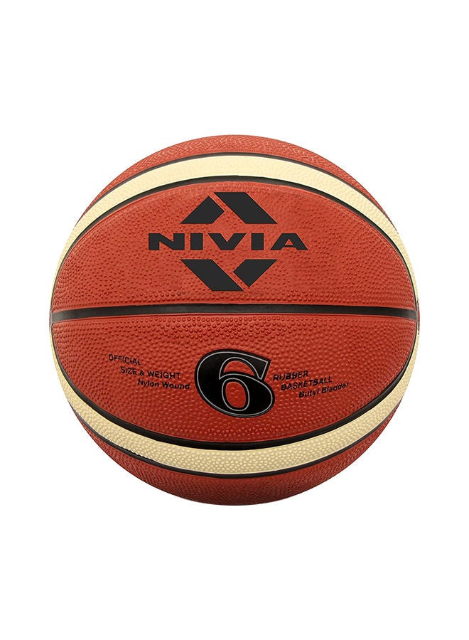 Nivia Engraver Basketball | Color: Red | Size: 6 | Soft Rubberized Moulded | 14 Panels | Material Core Bladder Latex | Suitable for Hard Surface | Machine Stitched | Match Ball for Men - Image 1