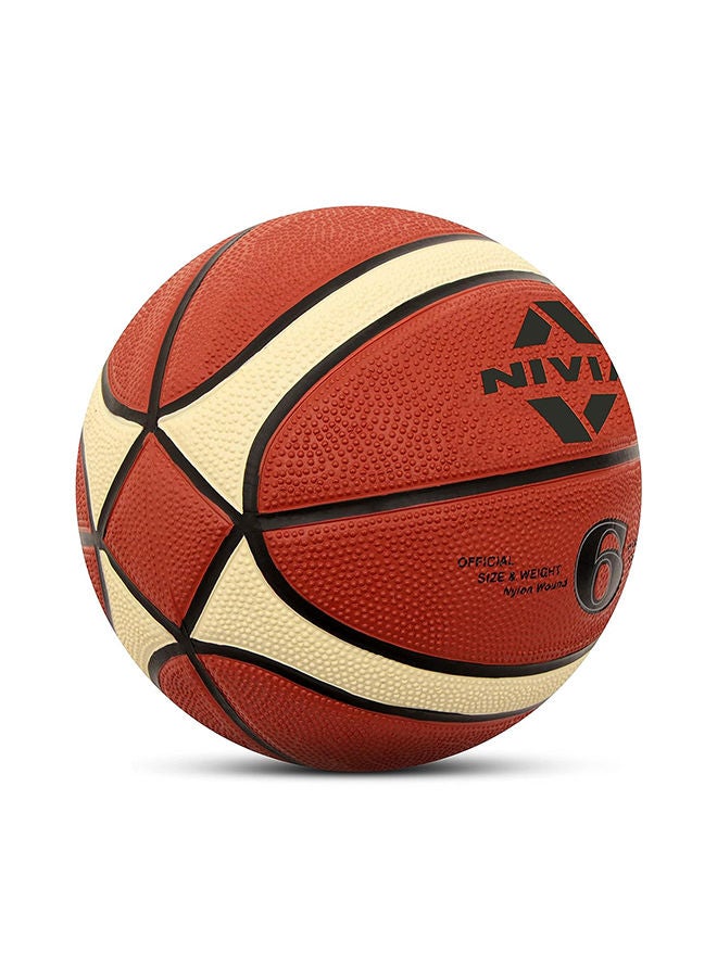 Nivia Engraver Basketball | Color: Red | Size: 6 | Soft Rubberized Moulded | 14 Panels | Material Core Bladder Latex | Suitable for Hard Surface | Machine Stitched | Match Ball for Men - Image 3