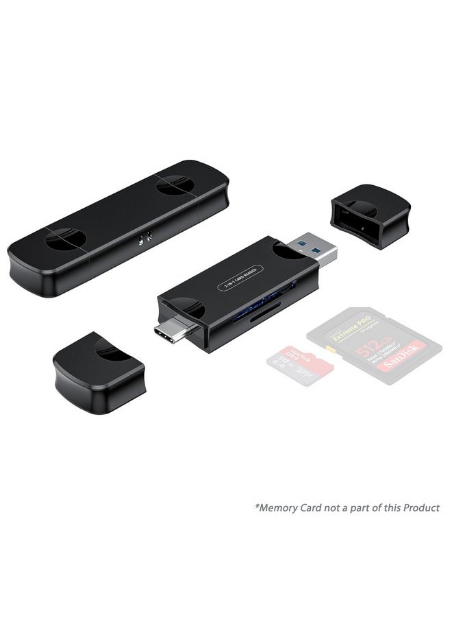 Digitek - Digitek (DCR-007) USB-A 3.0 & Type C High-Speed Multi-Card Reader Supports All Standard SD/SDHC/SDXC and Micro SD/Micro SDHC/Micro SDXC Cards. - Image 1