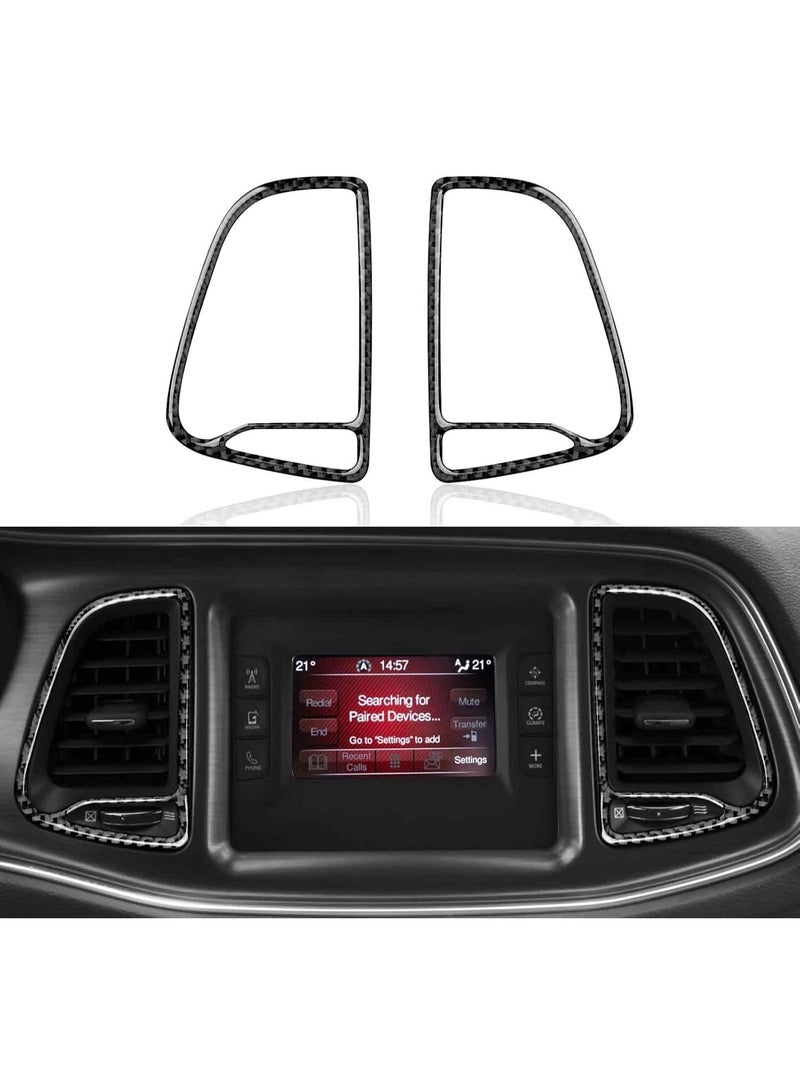 Car Center Console A/C Outlet Vent Trim Decals for 2015-2023 Dodge Challenger Accessories Carbon Fiber Interior Stickers - Image 1