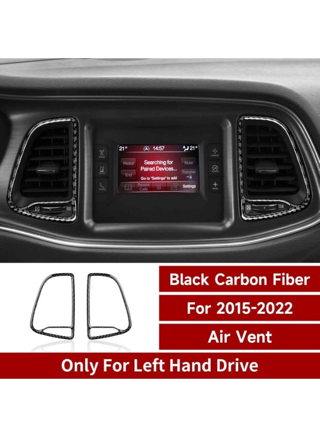 Car Center Console A/C Outlet Vent Trim Decals for 2015-2023 Dodge Challenger Accessories Carbon Fiber Interior Stickers - Image 4
