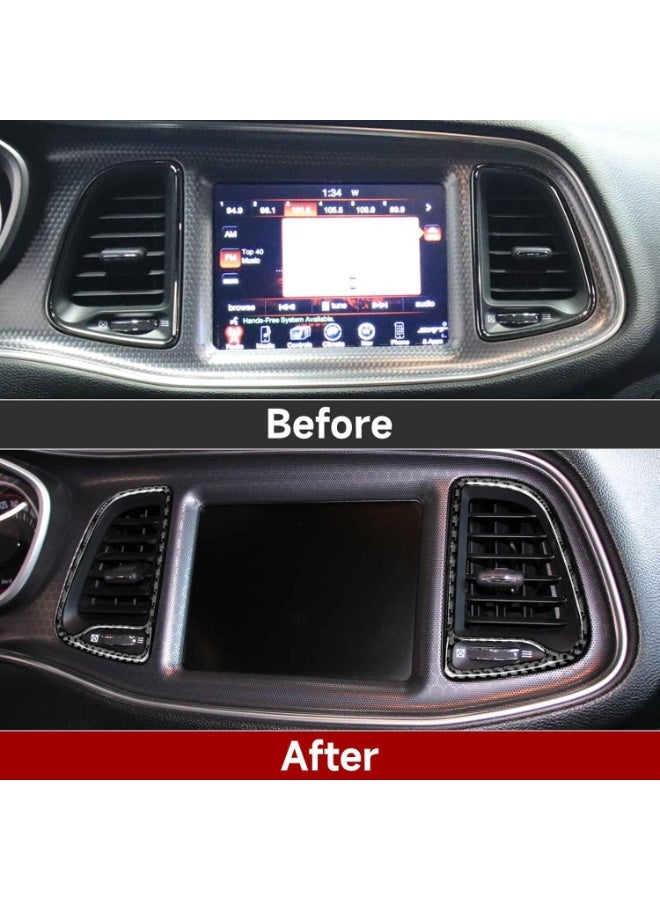 Car Center Console A/C Outlet Vent Trim Decals for 2015-2023 Dodge Challenger Accessories Carbon Fiber Interior Stickers - Image 5