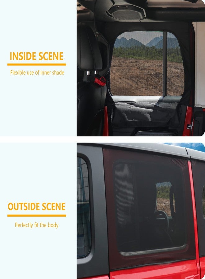 RERPRO Rear Side Window Blackout Sun Shades Screen Curtains Compatible with 2007-2024 Jeep Wrangler JK JL 4 Door 4XE Gladiator JT Accessories Breathable Mesh Cover for Baby Pets UV/Privacy Protection - Image 5