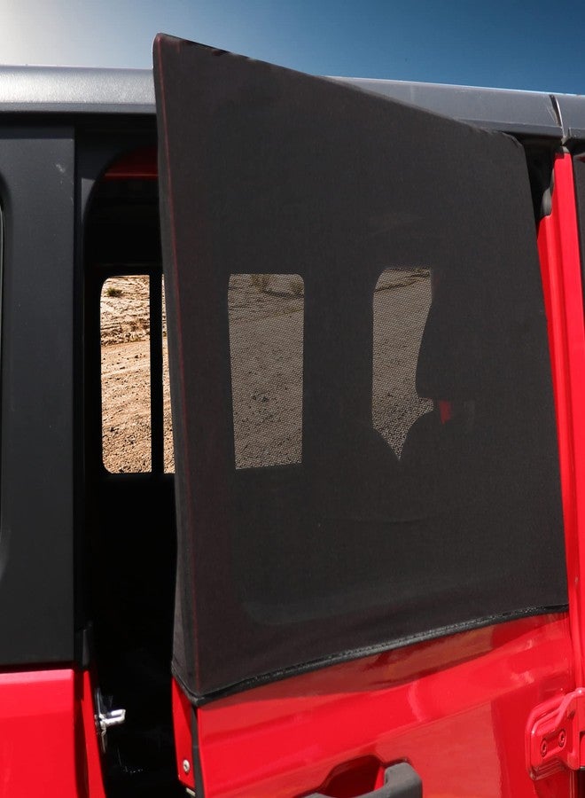 RERPRO Rear Side Window Blackout Sun Shades Screen Curtains Compatible with 2007-2024 Jeep Wrangler JK JL 4 Door 4XE Gladiator JT Accessories Breathable Mesh Cover for Baby Pets UV/Privacy Protection - Image 1