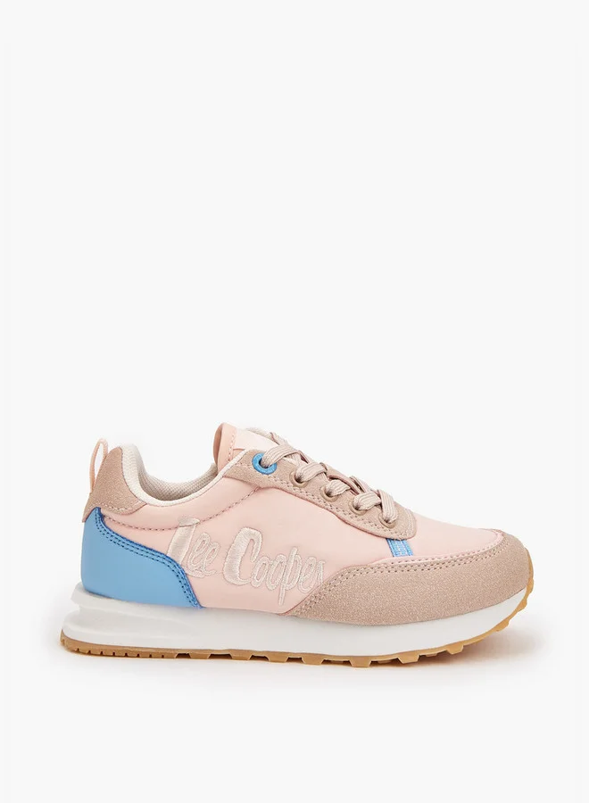 لي كوبر Girls' Panelled Lace-Up Sneakers with Pull Tab