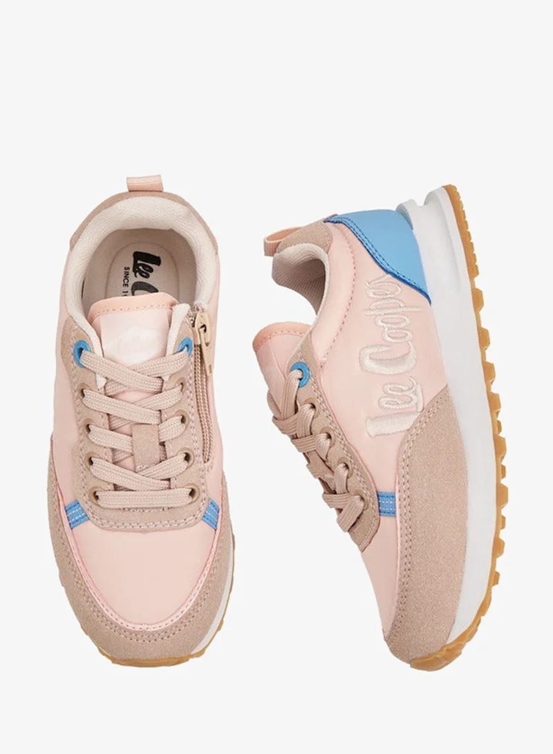 Lee Cooper Girls' Panelled Lace-Up Sneakers with Pull Tab