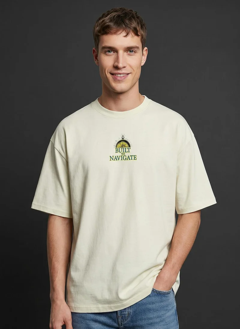 NOBERO Men's Premium Oversized Printed T-Shirt