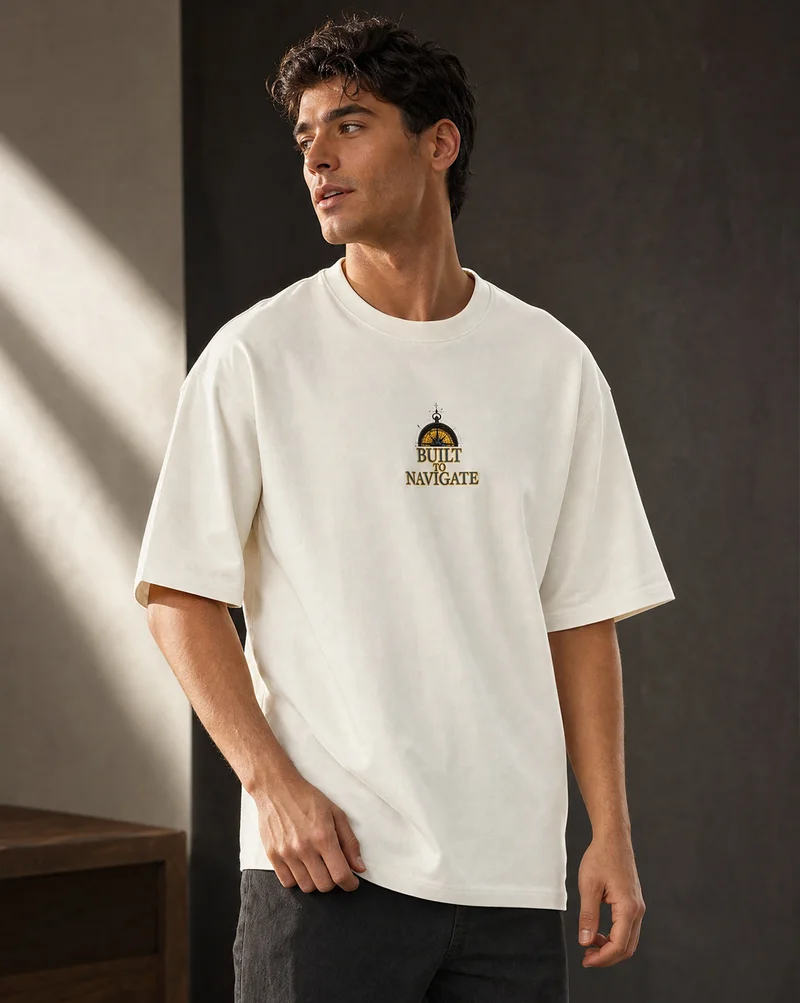 نوبيرو NOBERO Men's Premium Oversized Printed T-Shirt