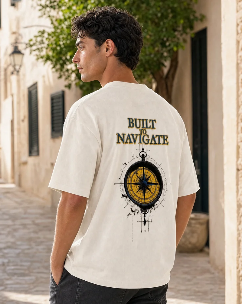 نوبيرو NOBERO Men's Premium Oversized Printed T-Shirt