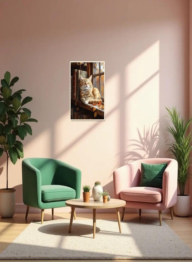 مجموعة رسم قطة بالأرقام من أوبتيري، مناسبة للبالغين المبتدئين، كتب، مجموعة رسم زيتي، مجموعات رسم بالأرقام على قماش، رسم يدوي للمبتدئين، فن بالأرقام كهدية، ديكور حائط منزلي، مقاس 16 × 20 بوصة - Image 5