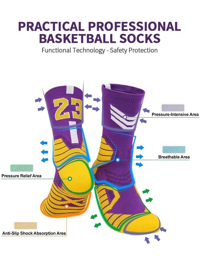 GROIC Elite Basketball Socks, Athletic Socks with 3D Ankle Protection, Football Socks & Running Socks, Compression Cushion Sport Socks Unisex  - Image 2