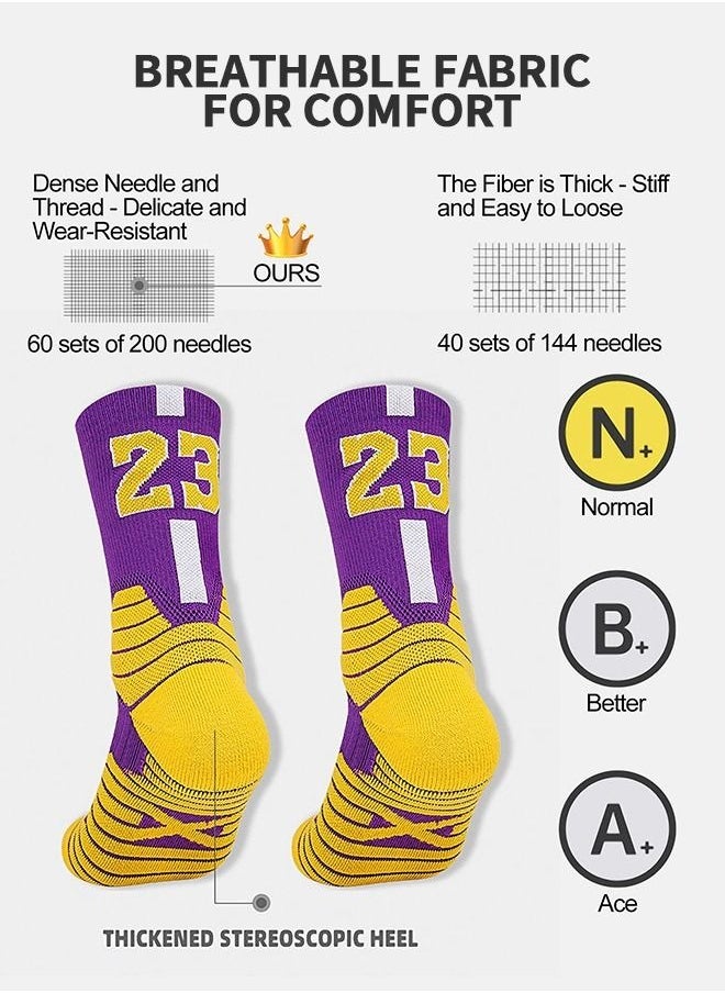 GROIC Elite Basketball Socks, Athletic Socks with 3D Ankle Protection, Football Socks & Running Socks, Compression Cushion Sport Socks Unisex  - Image 4
