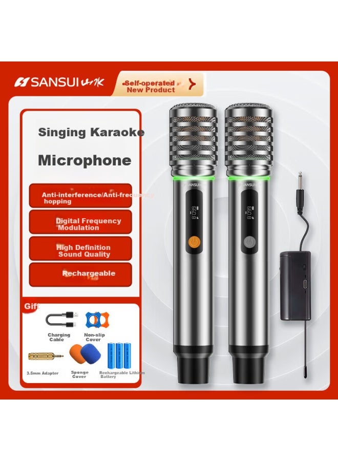 Sansui K60-2 Wireless Microphone For Outdoor Square Dance Stage Sound Conference Host Speech Home Ktv Professional Singing Universal Charging Microphone - Image 1