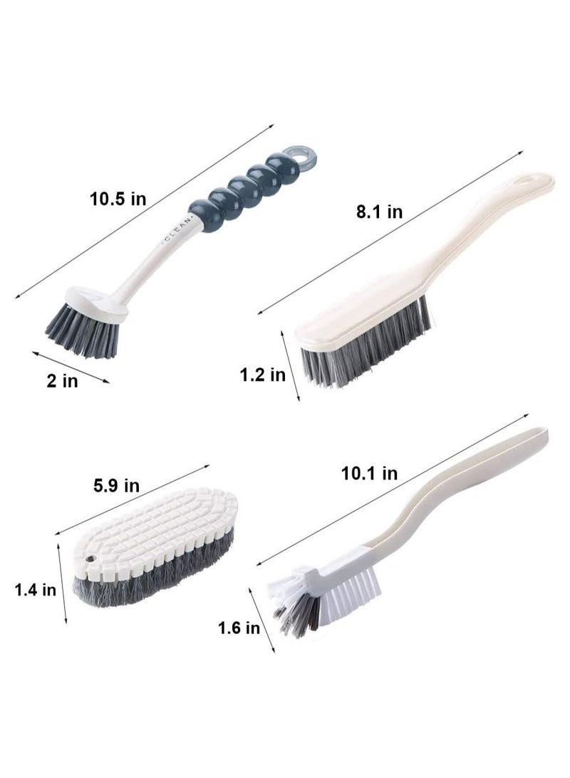 4 Pack Cleaning Brush Set, Multipurpose Kitchen and Bathroom Brushes, Durable Nylon Bristles, Ergonomic Handle, for Dishes, Pots, Pans, Sinks, Bottles, Shoes, and More - Image 2