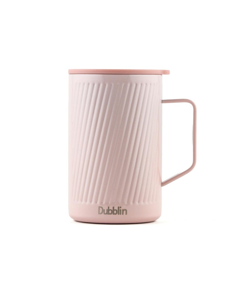 DUBBLIN Soccer Stainless Steel Unbreakable Tea Coffee Mug Double Wall with Handle and Lid, Wide Mouth Mug Keeps Beverages Hot & Cold 350 ML Pink - Image 4