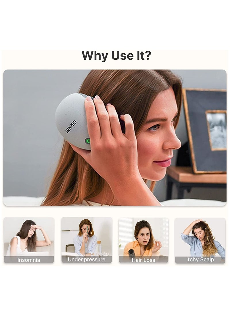 RENPHO - Waterproof Portable Electric Scalp Massager With 4 Replacement Massage Heads- Grey - Image 1