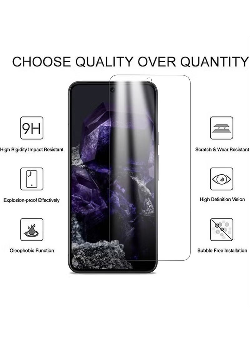 2 Pcs Google Pixel 8 Pro Screen Protector With Glass Tempered Bubble Free With Anti-Scratch With Anti-Fingerprint With 9H Hardness 2.5D Curved Edge Screen Protection For Google Pixel 8 Pro Accessories