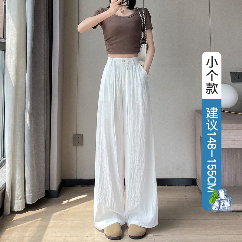 Ice Silk Quick-Drying Yamamoto Pants Women'S Summer Thin High Waist Loose Japanese Style Laid-Back Anti-Mosquito Sunscreen Cotton Linen Wide-Leg Pants - Image 1