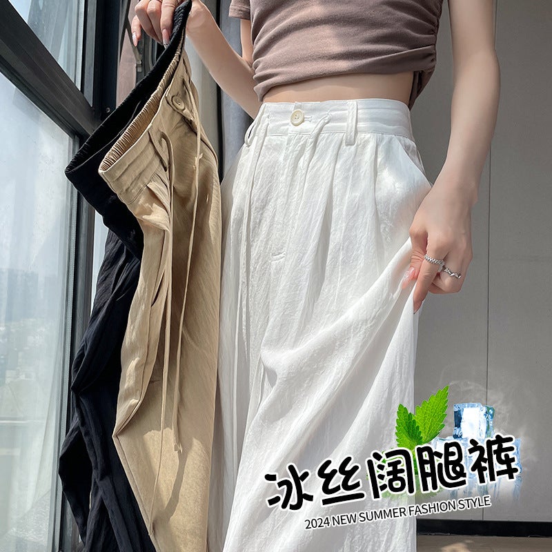 Ice Silk Quick-Drying Yamamoto Pants Women'S Summer Thin High Waist Loose Japanese Style Laid-Back Anti-Mosquito Sunscreen Cotton Linen Wide-Leg Pants - Image 5