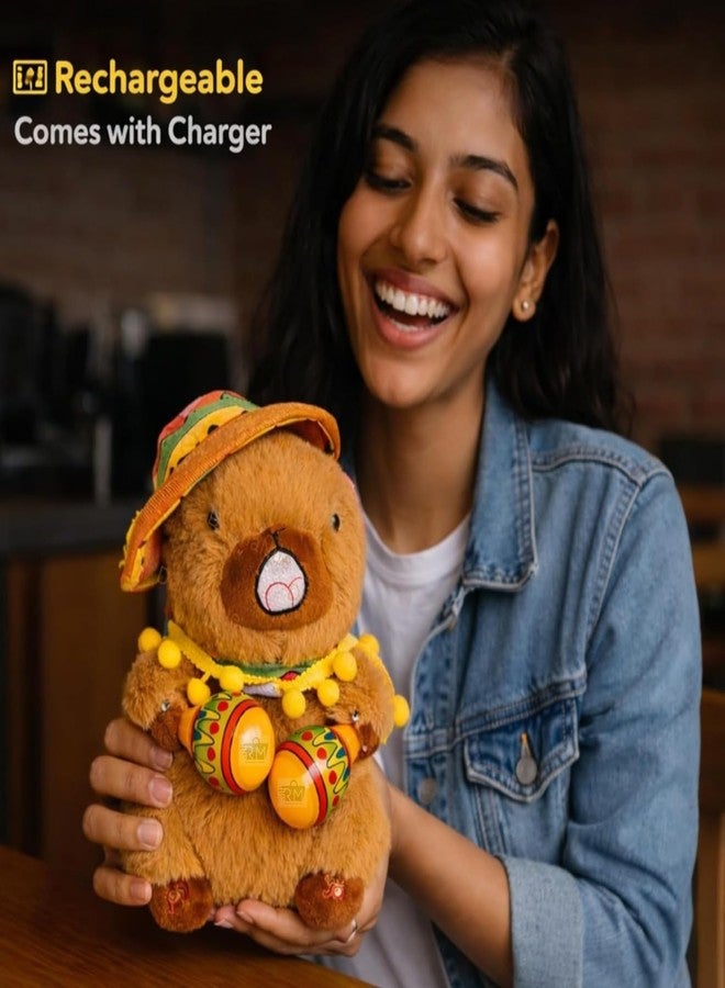 Jitaharay Musical Talking Capybara Plush Toy, Hopping Bunny Toy with Sounds, Twitching Nose and Mouth, Fun Educational Interactive Toy for Babies and Kids - Image 5