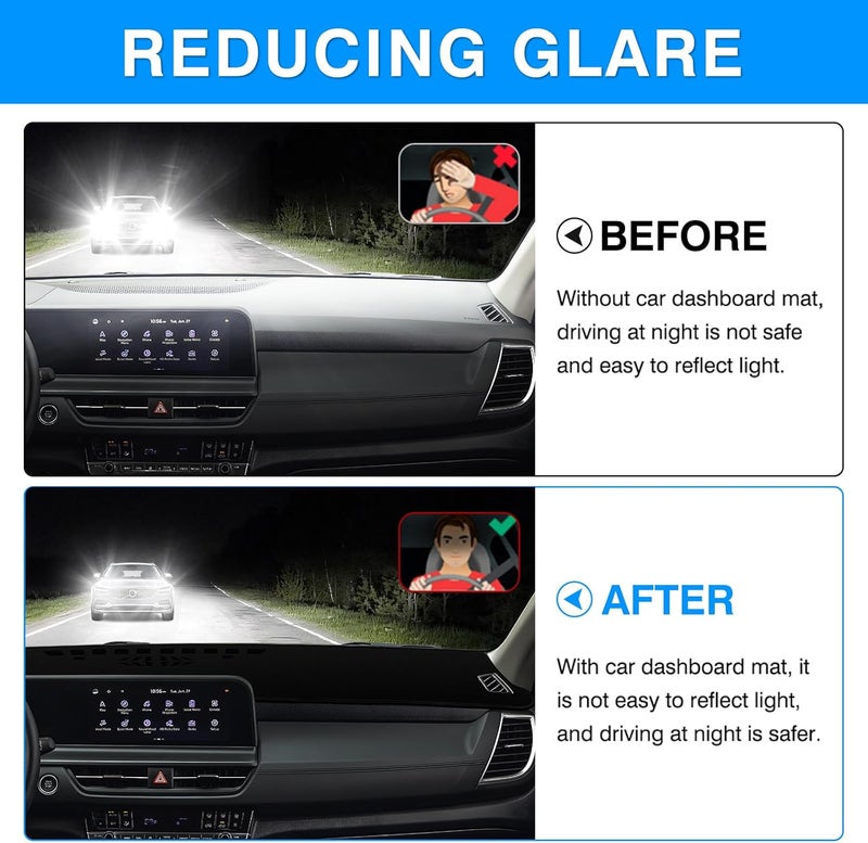 Autorder Dashboard Cover Mat for Kia Seltos 2024 2025 2026 Accessories Dash Cover Upgrade Flannel Dash Mat Sunshade Glare UV Rays Protector - Image 4