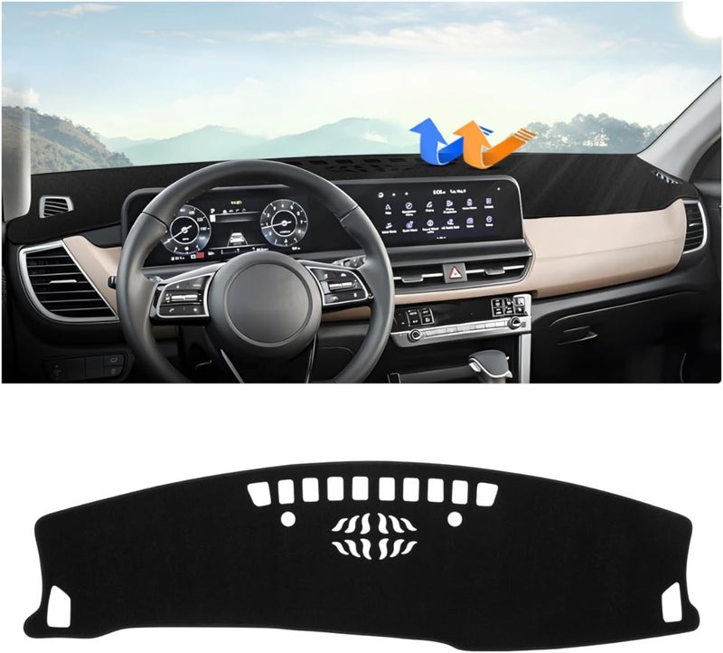 Autorder Dashboard Cover Mat for Kia Seltos 2024 2025 2026 Accessories Dash Cover Upgrade Flannel Dash Mat Sunshade Glare UV Rays Protector - Image 1