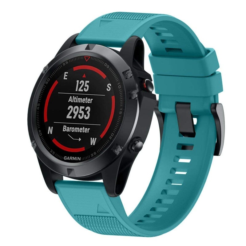 ANCOOL for Fenix 5/Fenix 6/Fenix 7 Band 22mm Silicone Watch Band for Fenix 8 Fenix E 47mm/Fenix 5 Plus/Fenix 6 Pro/Fenix 7 Pro/Forerunner 935 (Rock Blue) - Image 3
