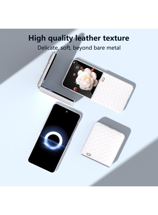 اس-توب جراب لهاتف Honor Magic V Flip بإطار شفاف غير لامع وملمس منسوج من مادة البولي يوريثان - Image 3